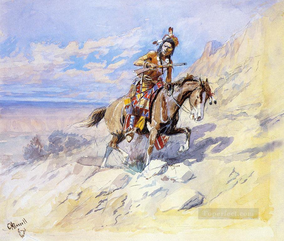 indian on horseback Charles Marion Russell Oil Paintings